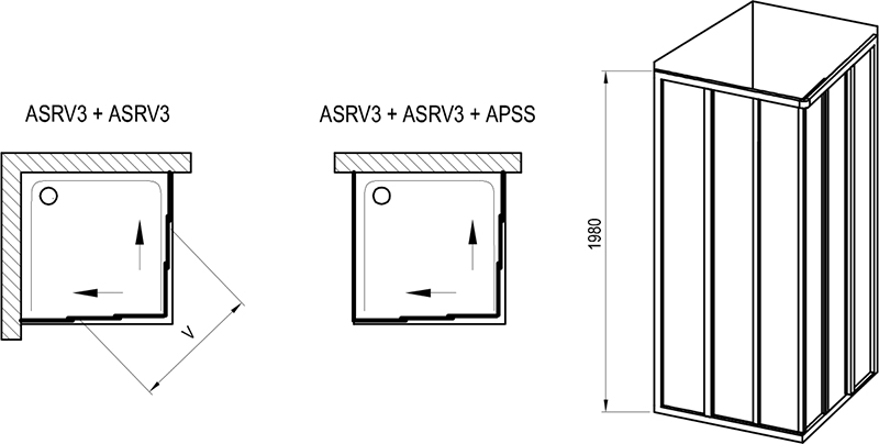 Душевой уголок Supernova ASRV3 + ASRV3