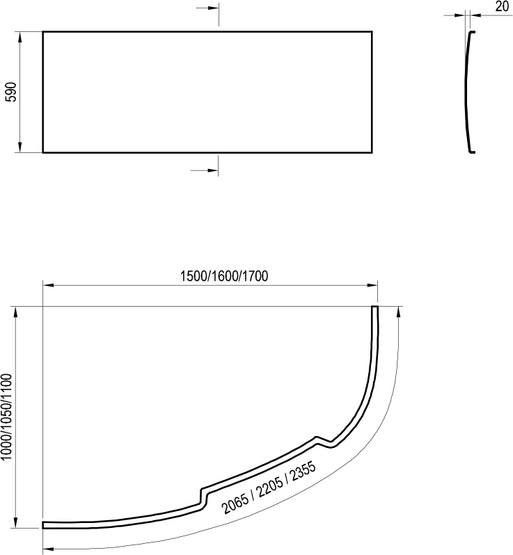 Панель фронтальна Asymmetric 150 L/R