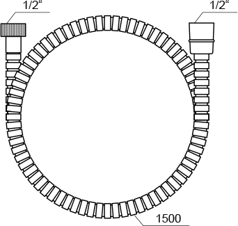 Plieninė dušo žarna, 150 cm