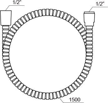 Plastikinė dušo žarna, 150 cm