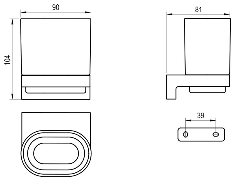 Тримач зі склянкою Chrome II