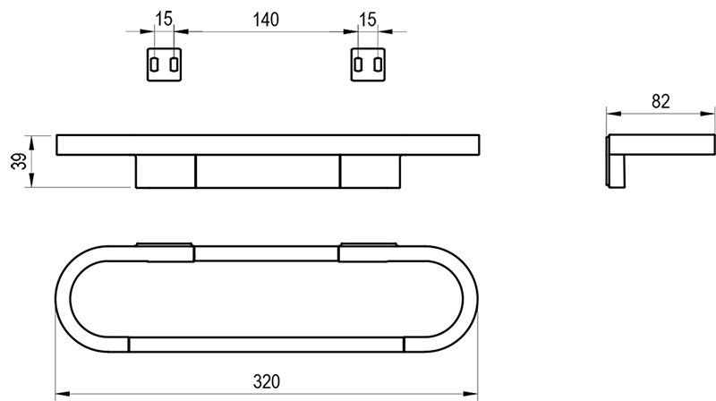 Тримач для рушників Chrome II 32 cm