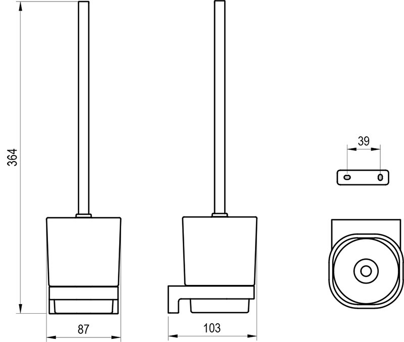 Щітка для унітазу з тримачем Chrome II