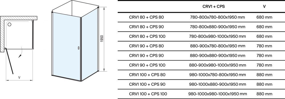 Душова кабіна CRV1+CPS