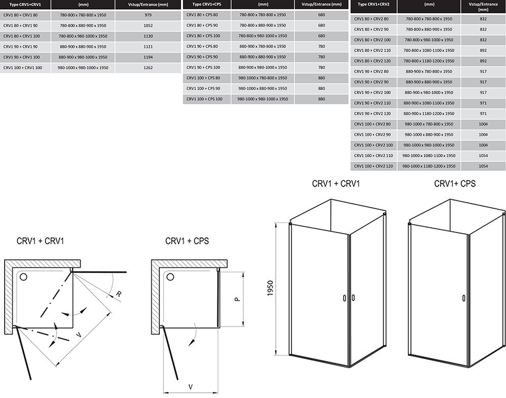 Душова кабіна CRV1+CPS