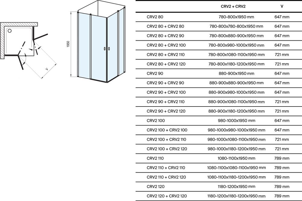Душова кабіна Chrome CRV2 + CRV2
