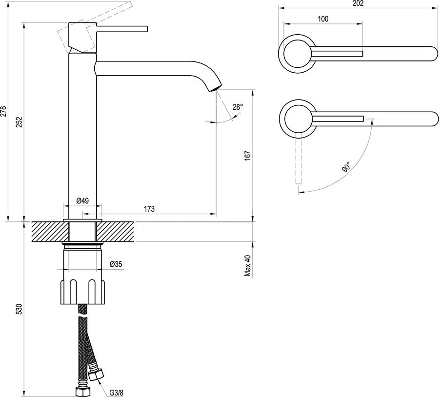 Maišytuvas 250 mm su Espirit BeCool ES 014.01