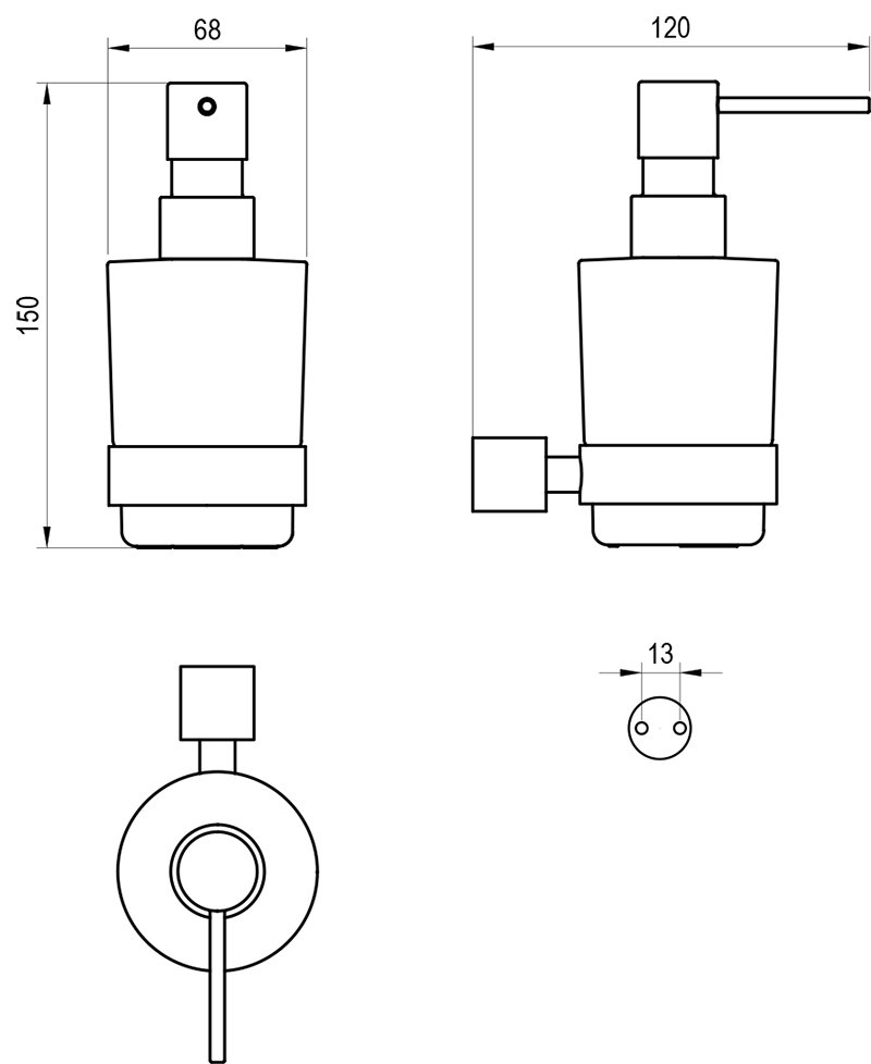 Тримач з дозатором мила Fold