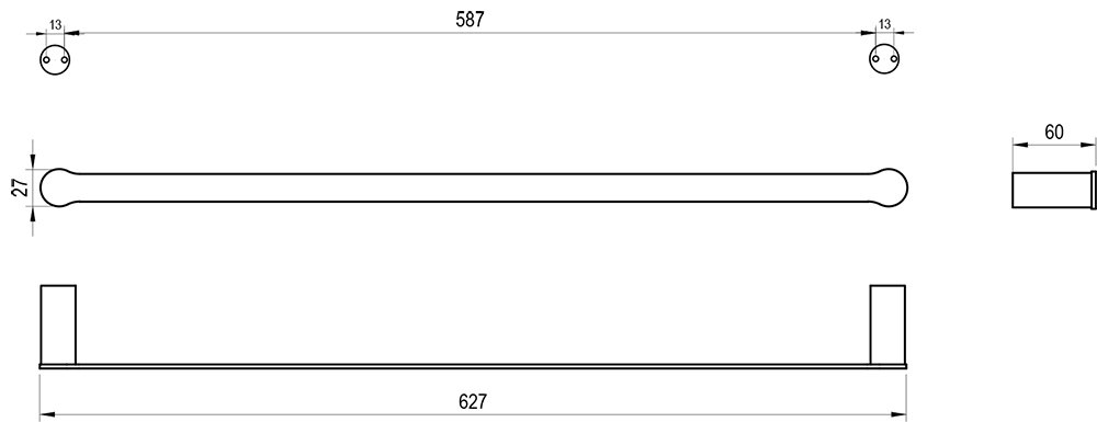 Тримач для рушників Fold 60 cm