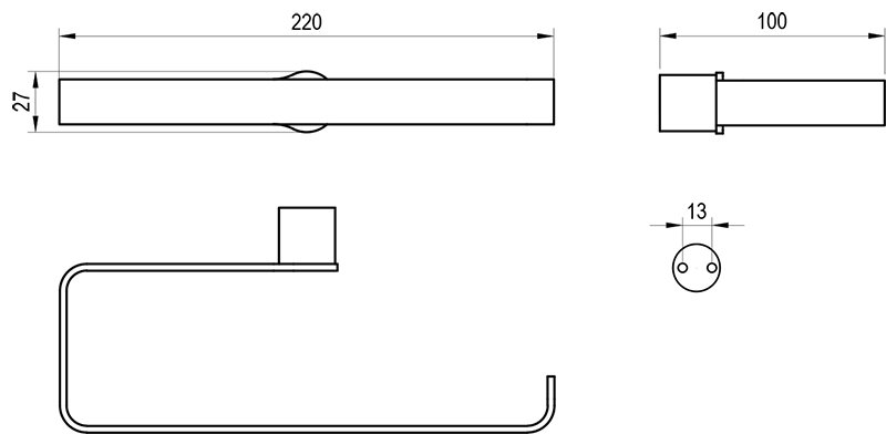 Тримач для рушників Fold 22 cm