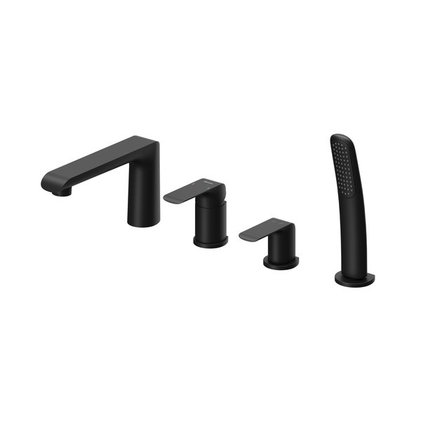ЗМІШУВАЧ FLAT BLACK З ЧОТИРМА ОТВОРАМИ ДЛЯ ВАННИ