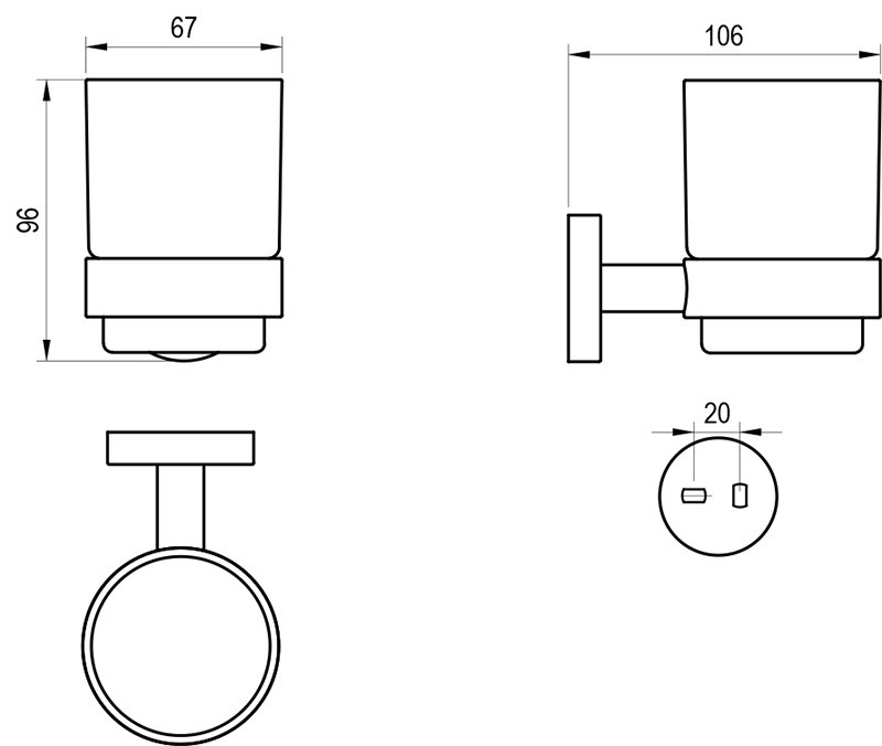 Тримач зі склянкою Kona