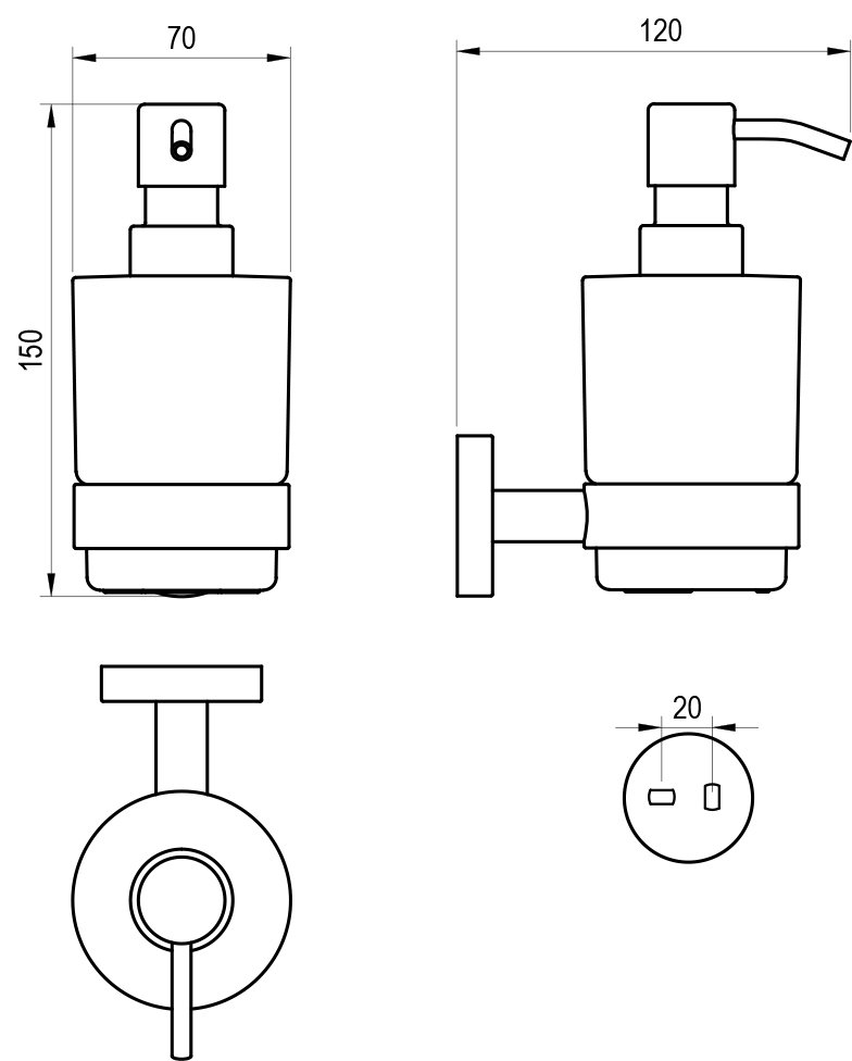 Тримач з дозатором мила Kona