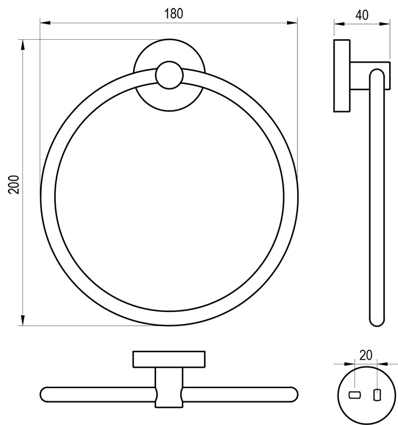 Круглий тримач для рушників Kona