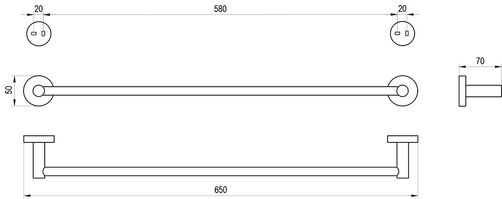Тримач для рушників Kona 60 cm
