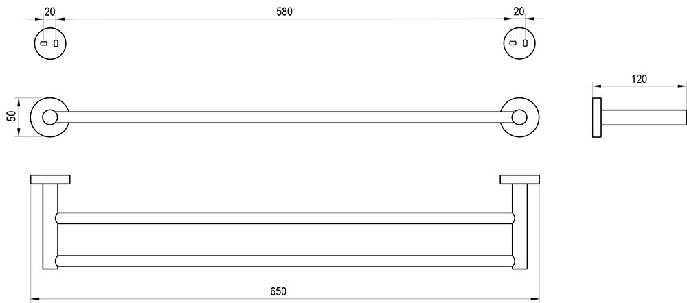 Подвійний тримач для рушників Kona