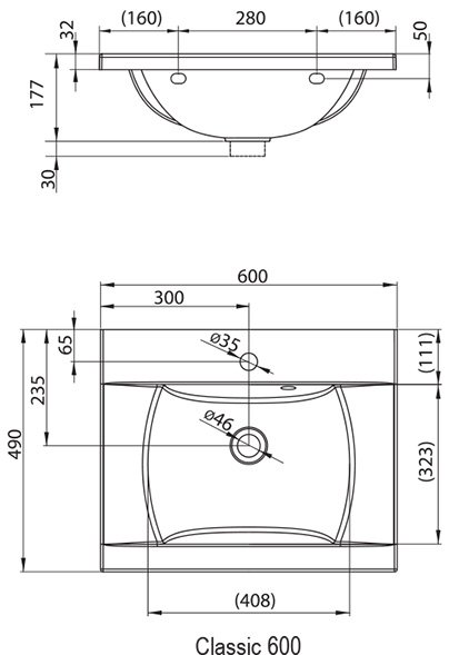 Умивальник Classic 600
