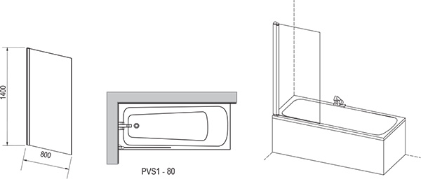 Штора для ванн PVS1