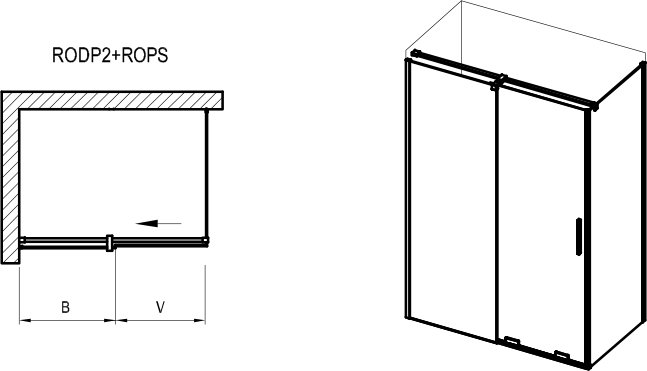 Душевая кабина Roll RODP2+ROPS