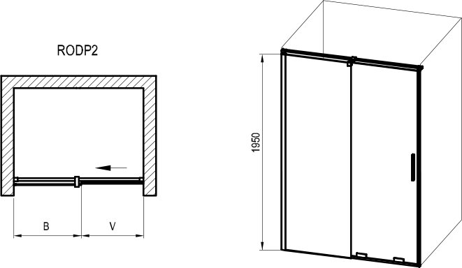 Душові двері Roll RODP2