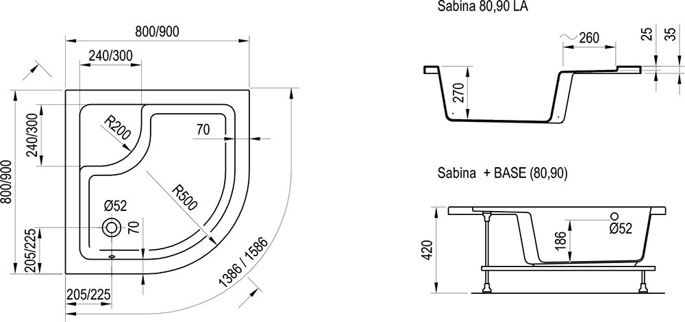 Душовий піддон Sabina