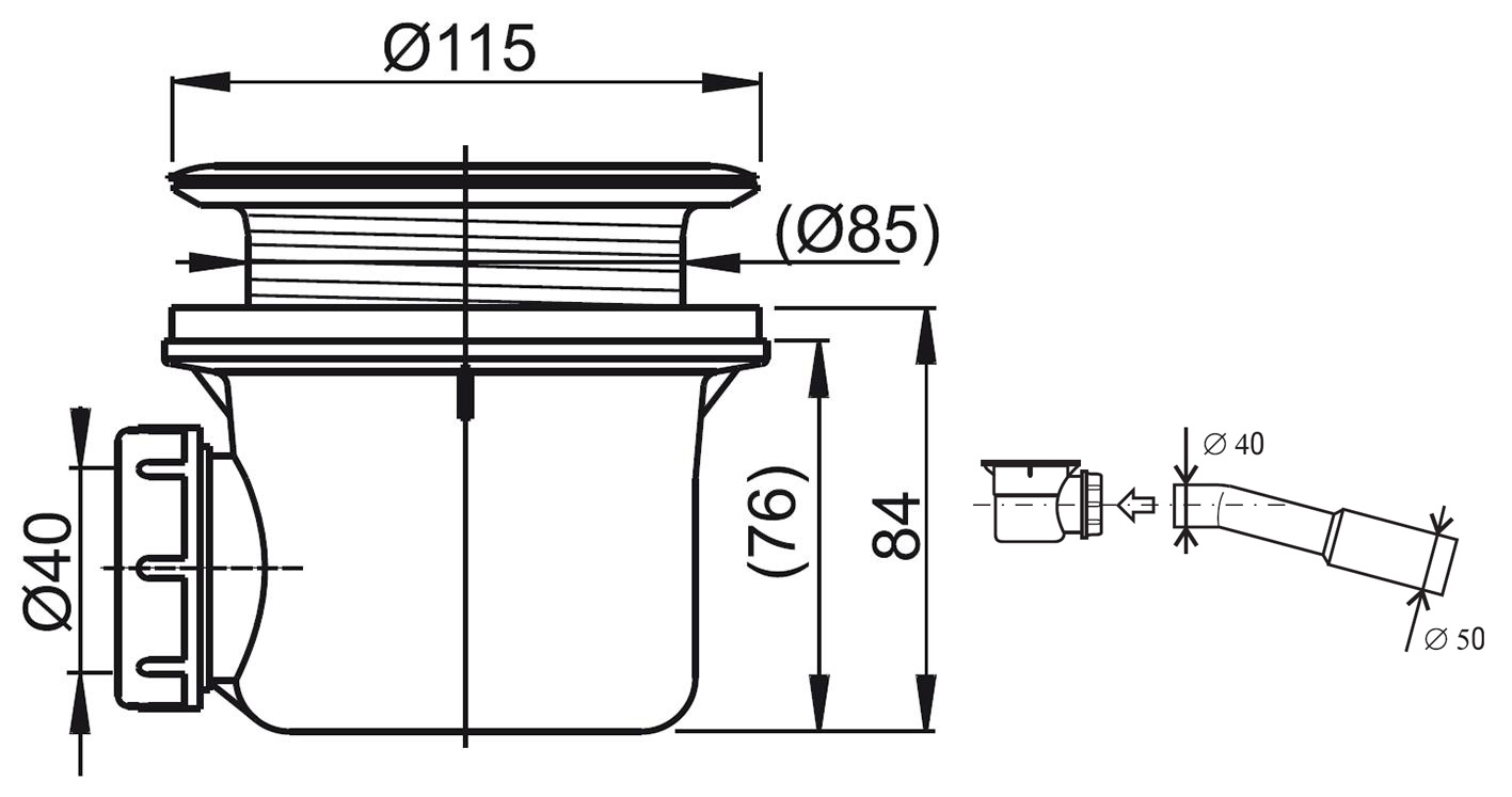 Сифон для піддонів RAVAK Basic 90