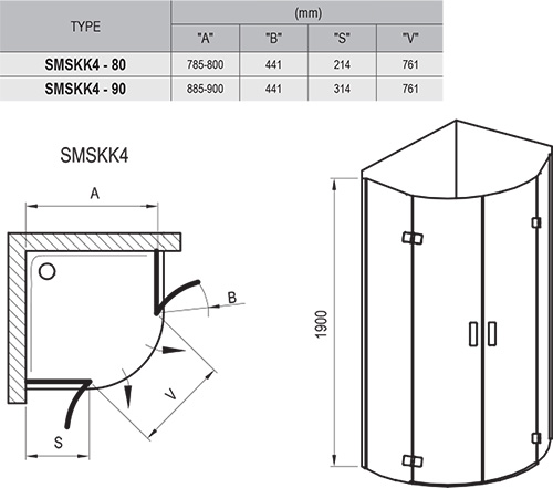 Душевой уголок SmartLine SMSKK4