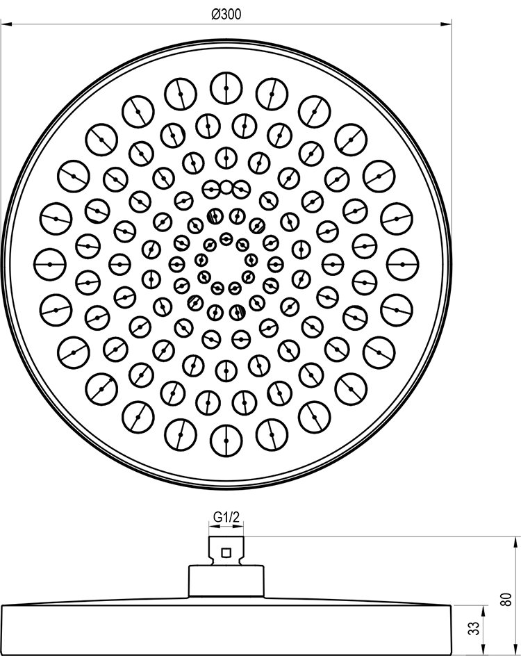 991.00 Верхній душ круглий