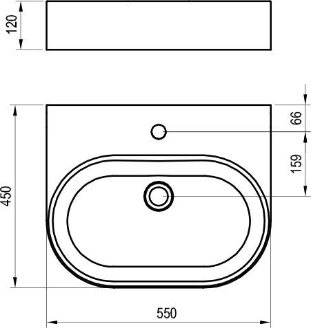 Керамические умывальники Ceramic Slim Wall O