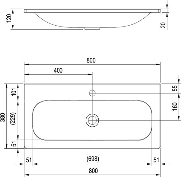 Умывальник Ring 800