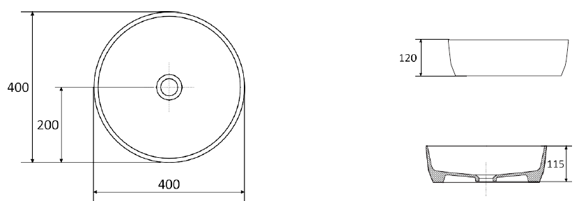 Керамічний умивальник Zeta Slim 400