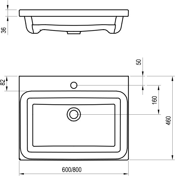 Керамический умывальник Comfort 800