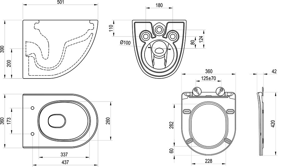 WC Chrome AquaSpin наборі