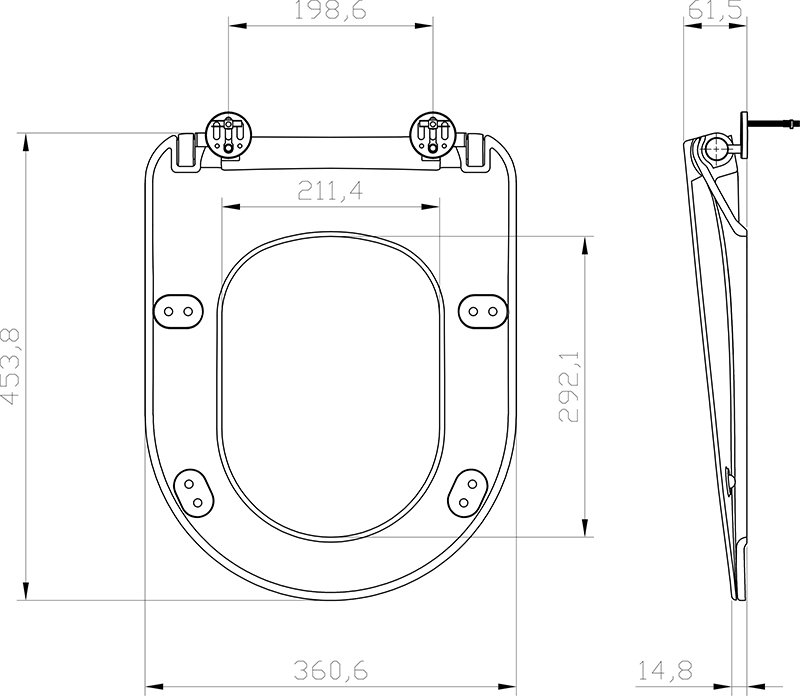 WC сиденье Uni Chrome Flat, черный