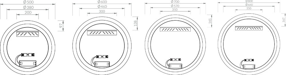 Veidrodis Orbit 500/600/700/800