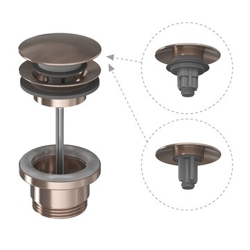 Слив для умывальника Click-Clack