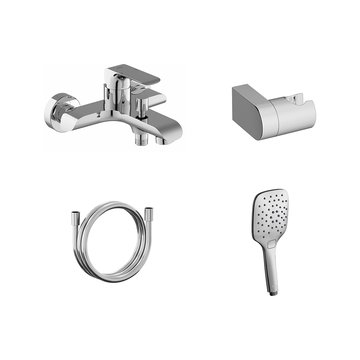 Настенный смеситель для ванны Flat FL 022 с душевым набором