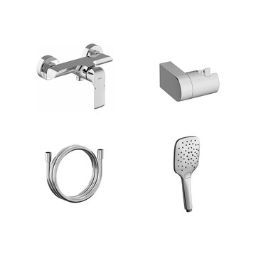 Душевой настенный смеситель Flat FL 032 с душевым наборо