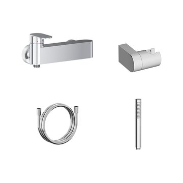 Душевой настенный смеситель Chrome CR II 032 з душовим набором