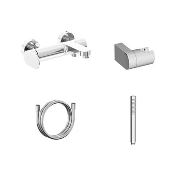 Настенный смеситель для ванны Eleganta EL 022 с душевым набором