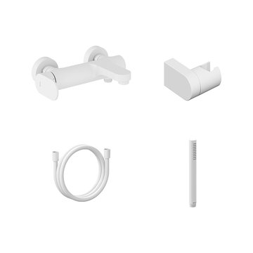 Настенный смеситель для ванны Eleganta EL 022 с душевым набором