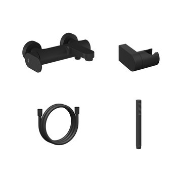 Настенный смеситель для ванны Eleganta EL 022 с душевым набором